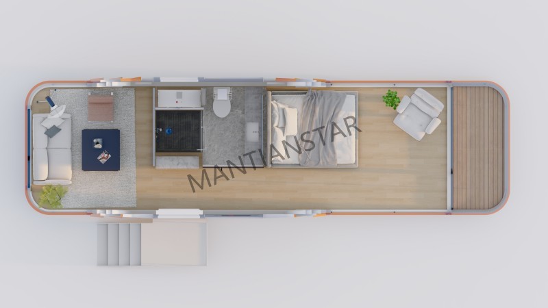 X7 Interior decoration of a mobile prefabricated house