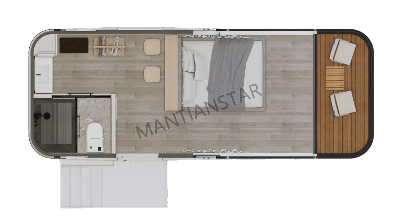 PX5 Interior decoration of a mobile prefabricated house