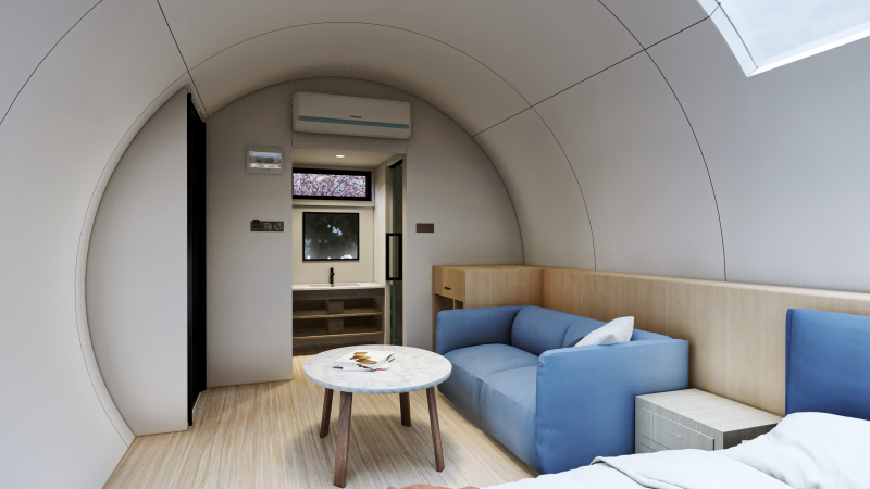 PX5 Interior decoration of a mobile prefabricated house