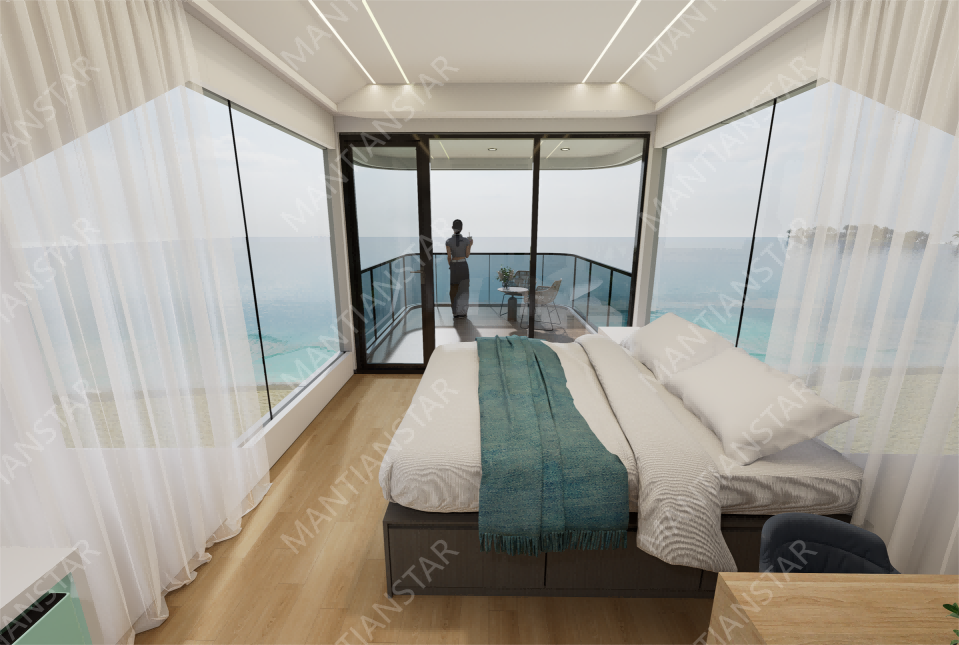 V9 Interior decoration of a mobile prefabricated house
