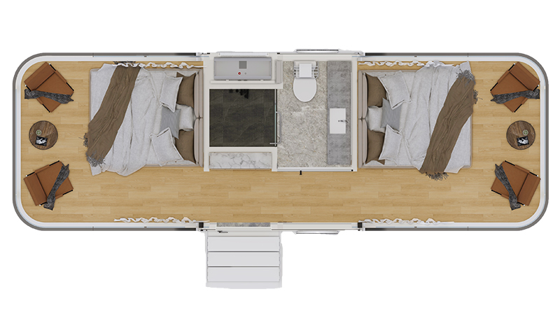 V9 Interior layout of a mobile prefabricated house